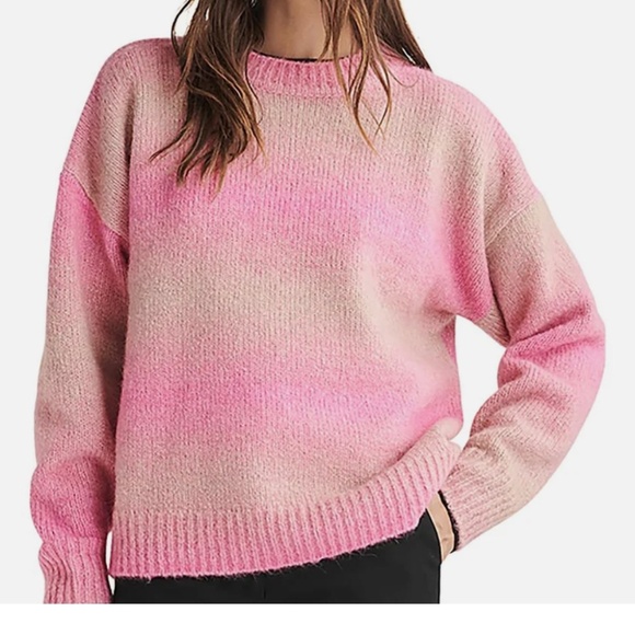 Rag & Bone Pink Alpaca Ombre Stripe 'Holly" Sweater - Picture 1 of 7